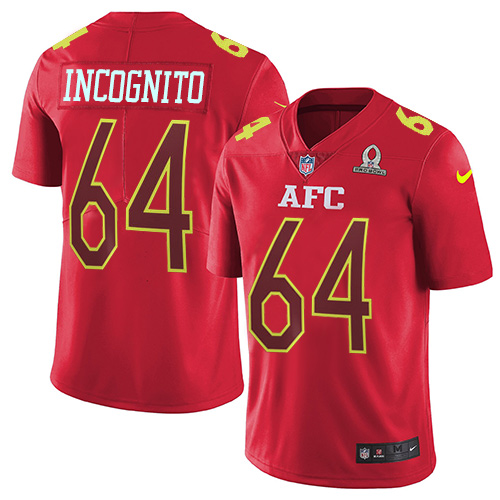 Nike Bills #64 Richie Incognito Red Men's Stitched NFL Limited AFC Pro Bowl Jersey